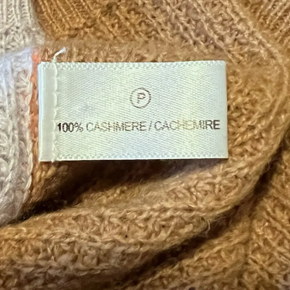 Lisa Todd Cashmere Sweater Lavender Colorblock Waffle Knit Oversized Women’s XS